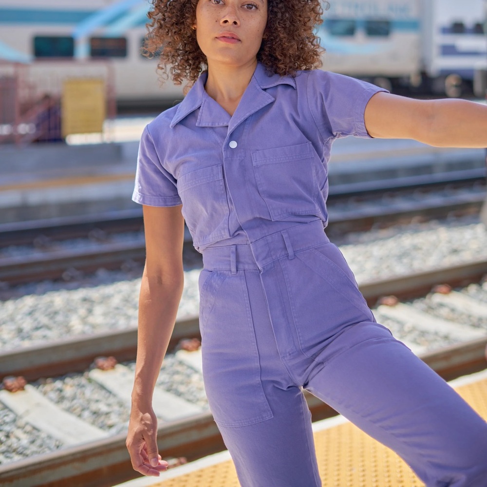 Big Bud Press shortsleeved jumpsuit in faded grape